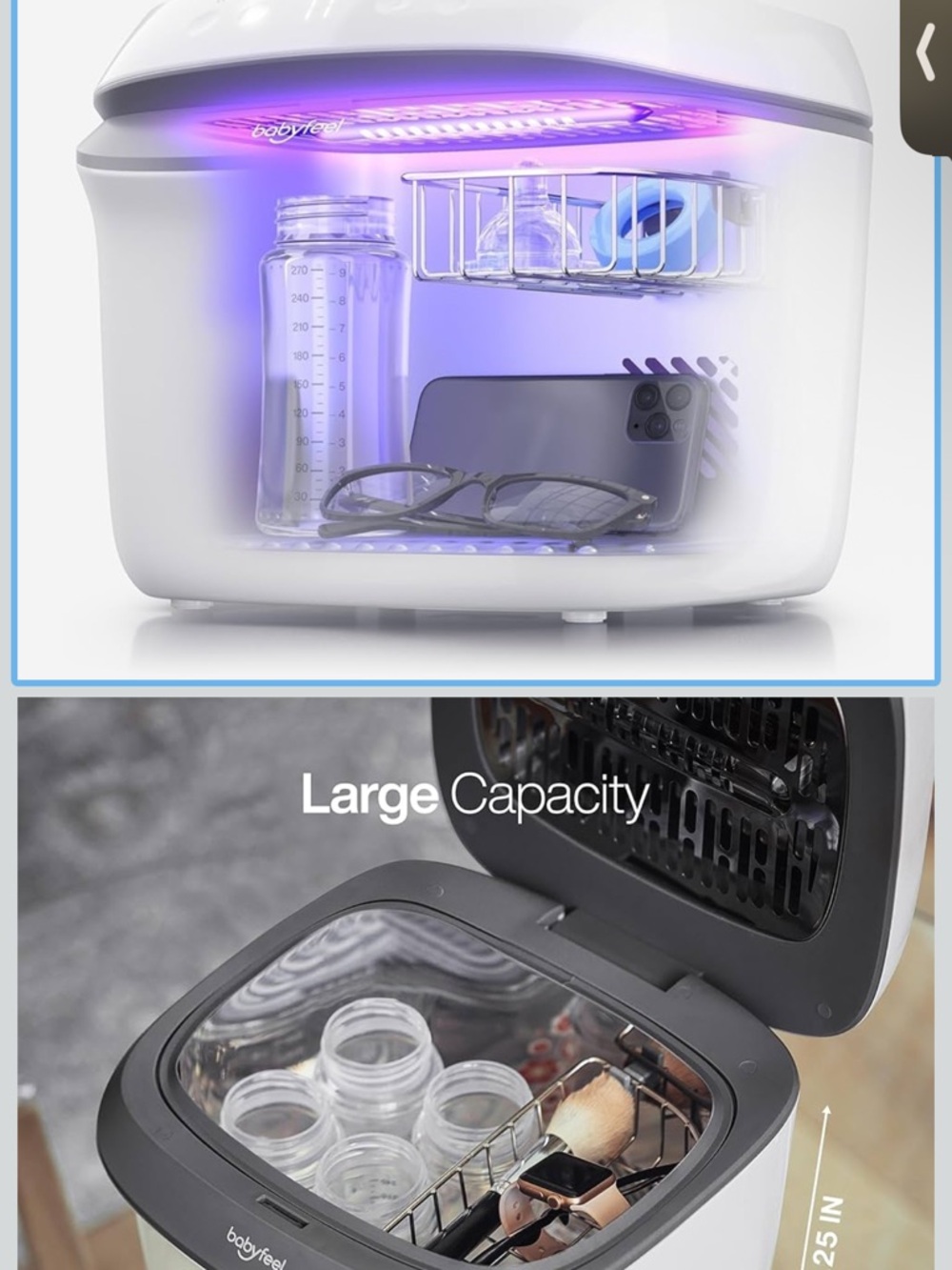 UV Light Sanitizer Box Babyfeel UV-C Sterilizer Large Capacity NEW